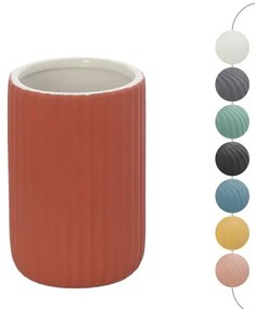Portaspazzolini bagno dappoggio rosso in ceramica soft touch Spring