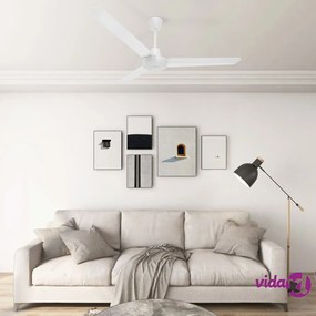vidaXL Ventilatore da Soffitto 142 cm Bianco