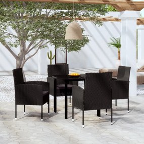 Set da Pranzo da Giardino 5 pz Nero