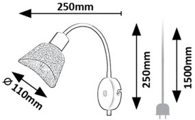 Rabalux 73009 - Faretto da parete FARELIA 1xE14/10W/230V