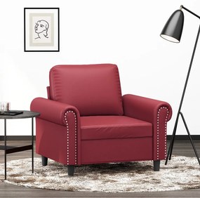 Poltrona Rosso Vino 60 Cm İn Similpelle /