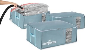 Set di organizer per vestiti sottovuoto in plastica 3 pz 65x45x27 cm Blue Edition - Compactor