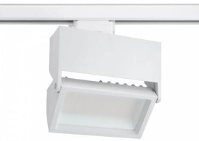 Faro LED 44W Rettangolare per Binario Trifase, 100°, Bianco con driver Philips No Flickering CRI92 Colore  Bianco Naturale 4.000K