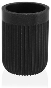Portaspazzolini da Denti STRIA Nero Resina (7,3 x 10,3 x 7,3 cm)