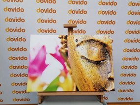 Stampa su tela – Volto dorato di Buddha