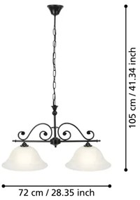 Eglo 91004 - Lampadario a sospensione con catena MURCIA 2xE27/60W/230V