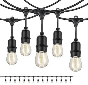 Catena decorativa da esterno LED BAJA ST64 15xE27/1W/230V 15,9m IP44 bianco caldo