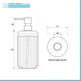 Dispenser sapone verde in plastica rigida cannettata Arizona