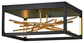 Plafoniera Industrial Nordica Styx Acciaio Nero Oro Led Integrato 8W 3000K 931Lm