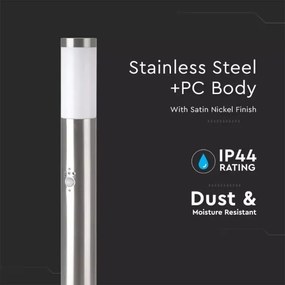 Lampada da esterno con sensore 1xE27/60W/230V IP44 80cm cromo opaco