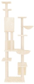 Albero per gatti con tiragraffi in sisal crema 191 cm