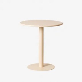 Tavolo da giardino rotondo in metallo (Ø70 cm) Mizzi Beige a - Sklum