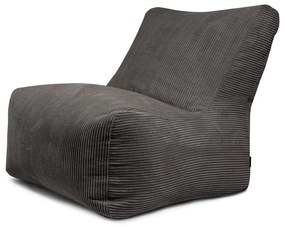 Puof a sacco grigio scuro con rivestimento in velluto a coste Seat 100 Lounge – SLOWDOWN