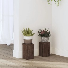 Supporti Per Piante 2 Pz Marrone 10x10x18 Cm Legno Multistrato /