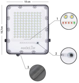 LED Solare per riflettore LED/50W/3,2V 4500K IP65 + telecomando