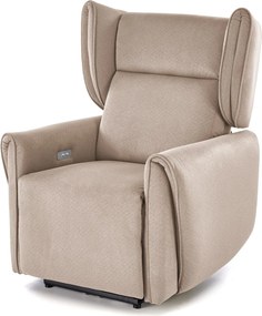 Poltrona reclinabile Gelato in tessuto beige – 83x91-161x95-109 cm