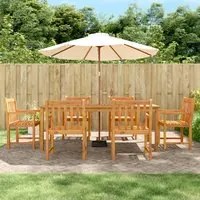 Set da Pranzo da Giardino 7 pz in Legno Massello di Acaciacod mxl 93737