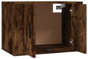 Set mobili porta tv 2 pz rovere fumo in legno multistrato