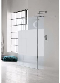 Box doccia walk-in Wens, vetro serigrafato 6 mm, H 200 cm, profilo cromo