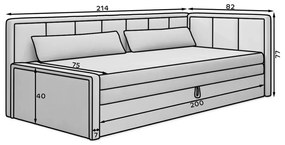 Divano grigio allungabile/con contenitore e rivestimento in ciniglia 214 cm Fulgeo – ELTAP