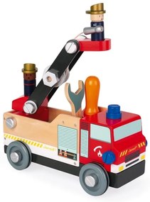 Janod - Set di costruzioni in legno BRICOKIDS camion dei pompieri