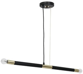 Lampadario a sospensione con filo BASTONE 2xE14/40W/230V nero/oro