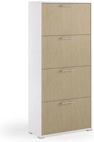 Scarpiera 4 ante doppia profondità L 67 x H 147 x P 28 cm 18 paia, beige