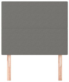 Testiera 2 pz grigio scuro 90x5x78/88 cm in tessuto