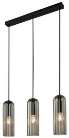Nordlux - Lampadario a sospensione su cavo MIELLA 3xE27/25W/230V nero/fumé