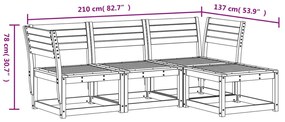 Set Salotto da Giardino 7 pz in Legno Impregnato di Pino