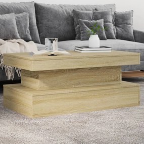 Tavolino Da Soggiorno Con Luci Led Rovere Sonoma 90x50x40 Cm /