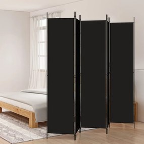 Divisorio 5 Pannelli Nero 250x220 Cm Tessuto /