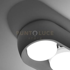 Mysia lampada da soffitto 2 luci attacco gx53 grigia ral 7039 in ge...
