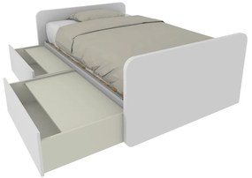 864C - Letto cameretta 120x190 1piazza e mezza con cassettoni estraibili e testate personalizzabili.Rete inclusa