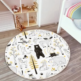 Tappeto per bambini giallo e bianco ø 120 cm Comfort - Mila Home