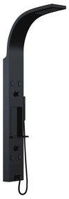 Colonna doccia idromassaggio con ripiani 20 x 140 cm Nero opaco - ROANA
