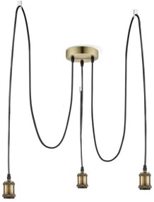 Leuchten Direkt 13571-60 - Lampadario a sospensione con filo DIY 3xE27/60W/230V ragno ottone