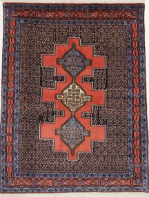 Bidjar Tappeto 120 x 160 Rosso (Iran) Annodato A Mano