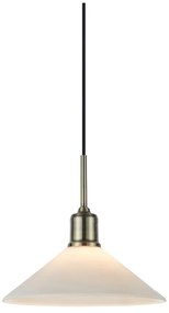 Lampadario bianco e color ottone con paralume in vetro ø 25 cm Vela – Markslöjd