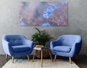 Quadro su tela – Fiori blu su sfondo vintage