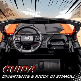 Macchina Elettrica per Bambini 3-8 Anni 24V Fuoristrada a 2 Posti Doppio Motore Telecomando e Soft Start Arancione...