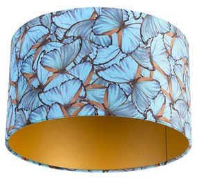 Paralume in velluto con design a farfalla 35/35/20 interno oro
