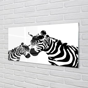 Quadro in vetro Zebre dipinte 100x50 cm