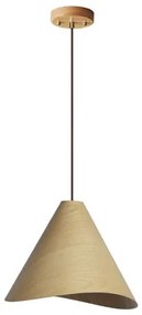 Lampadario in legno a sospensione con cavo 1xE27/60W/230V Ø 33 cm massello/rovere/legno di hevea