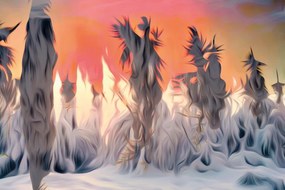 Carta da parati – Astrazione del bosco misterioso