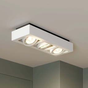 Arcchio Faretto da soffitto Ronka, 49,5 cm, a 3 luci, bianco, metallo, GU10