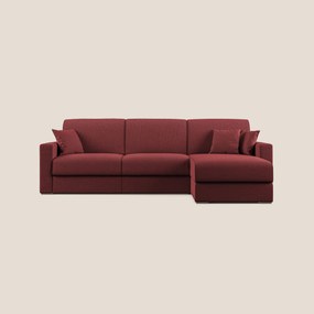 Best Divano letto angolare con penisola in tessuto smacchiabile QuickClean T08 rosso