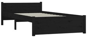 Giroletto nero in legno massello 75x190 cm 2ft6 piccolo singolo