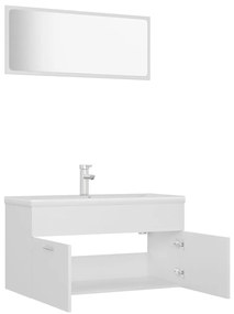 Set mobili da bagno bianco in truciolato