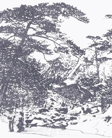 Tenue de Ville Carta da parati panoramica Ginkesai - Cobalt